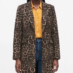 NWOT Banana Republic Leopard Print Top Coat in Leopard Print